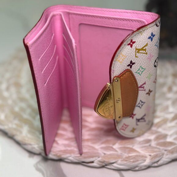 Louis Vuitton x Murakami Kaola White Multicolor Trifold Wallet M58081 Pink - Picture 7 of 8